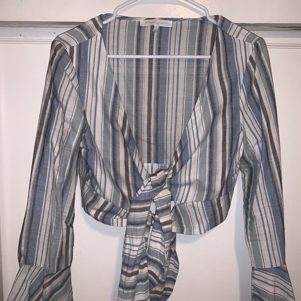 Tie-front blouse
